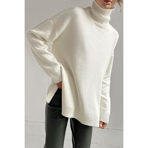Lush Side Slit Turtleneck Sweater - Picture 1 of 4